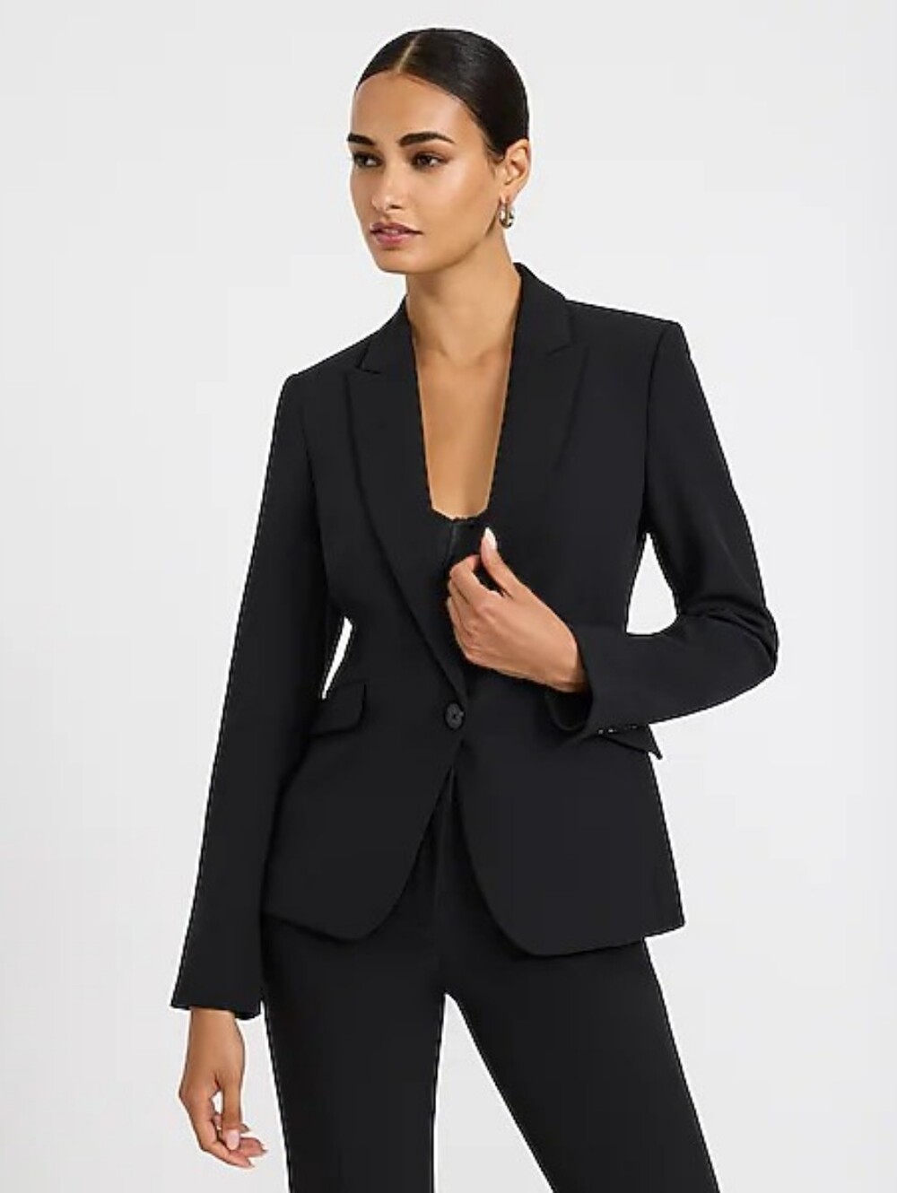 Editor Studio Stretch Twill Fitted One Button Blazer